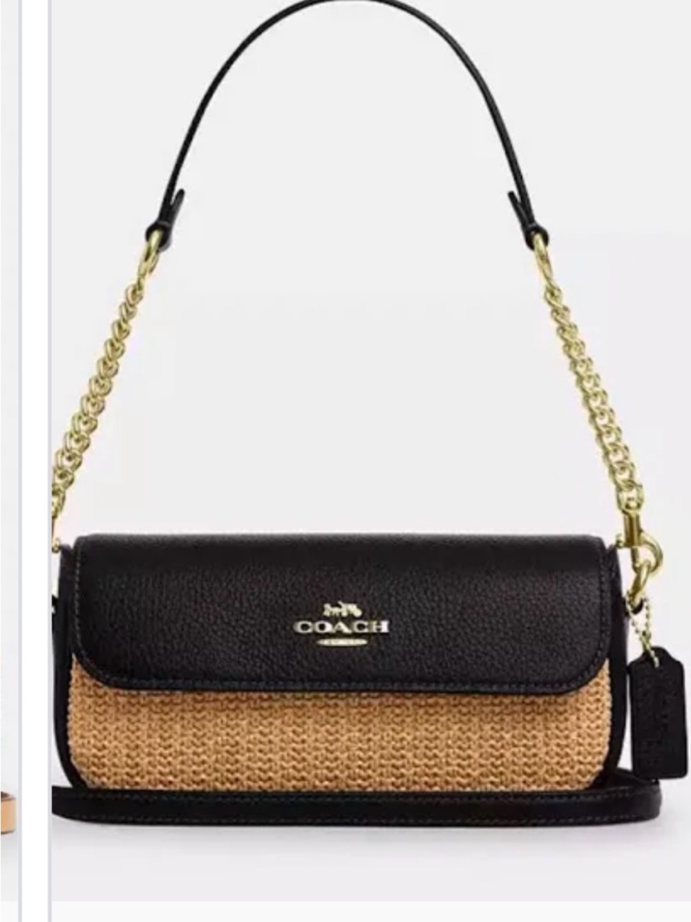 Coach Black & hailey flap Shoulder Bag with Gold Chain